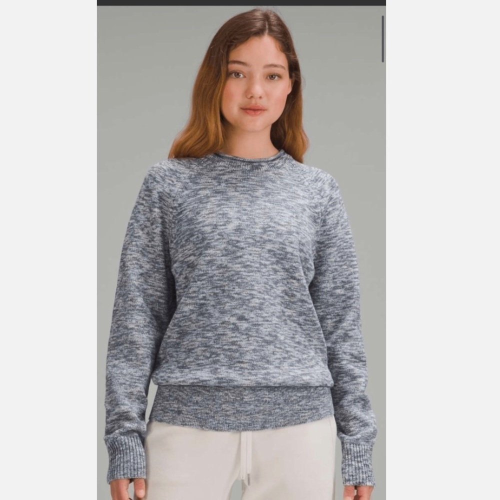 Lululemon Boxy Cotton Blend Sweater Night Sea True Navy, size medium